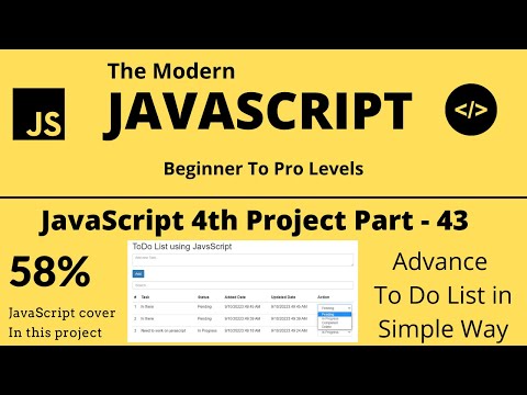 The Modern Javascript Tutorial 4th Javascript Project Advance To Do List Tech Quick Learner