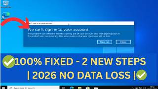 [✅100% FIXED] We Can't Sign Into Your Account In Windows 10 /Windows 1