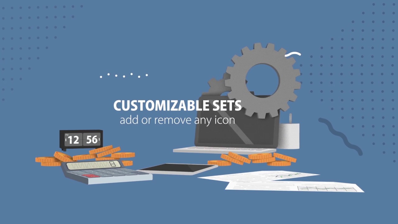 20+ Financial 3D Icons After Effects Template