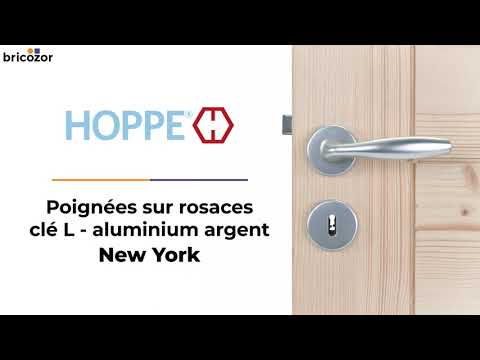 Poignées de porte sur rosaces - aspect argent - New York HOPPE