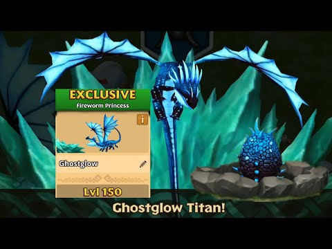 Ghostglow Max Level 150 Titan Mode - Exclusive Fireworm Princess - Dragons:Rise of Berk