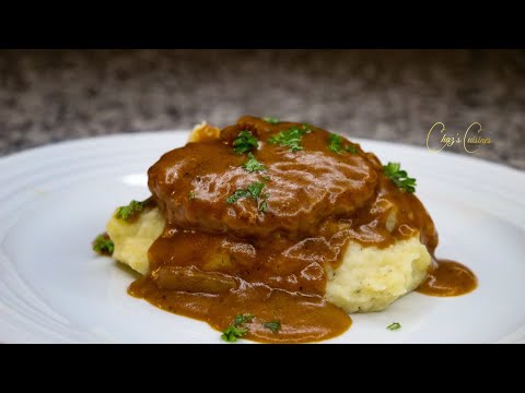 30 minute meals￼: Smothered Salisbury Steak Recipe (Using Ground Turkey) ￼| Gravy Sauce Recipe