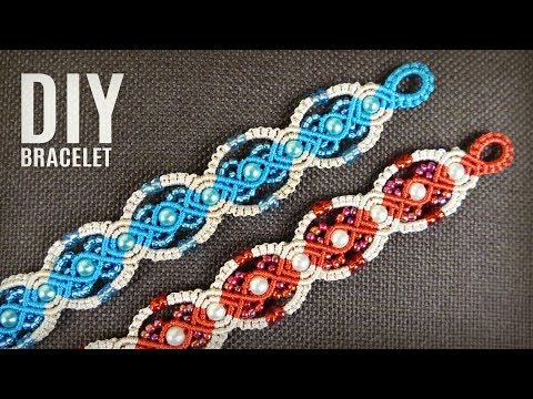 Macramé Double Wave Bracelet Beautiful Blue Danube by Strauss