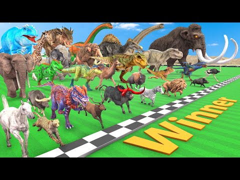 Ultimate Race 30 Wild Animals vs Dinosaurs Which is the fastest? Animal Revolt Battle Simulator