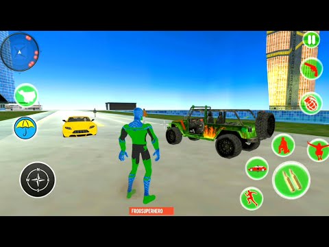 Spider Frog Rope Superhero #2 | Flying Spider Rope Hero Crime City Missions - Android GamePlay