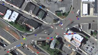 Signalized Intersection Simulated with VISSIM