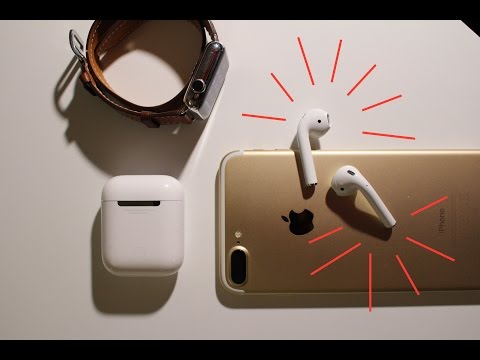 Unboxing Apple Airpods / Test with iPhone 7 Plus & Apple Watch / Review / First view déballage filmé
