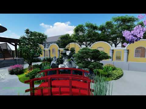 Video Phối Cảnh Sân Vườn Biệt Thự | Hồ Cá Koi Sân Vườn | Thác Nước