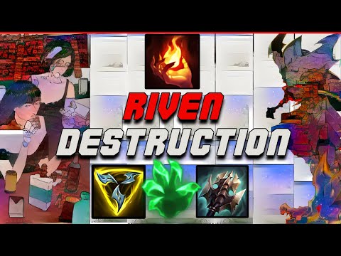 Shyvana Top S12 vs Riven - 2v1 + 8 kills in Lane w/ Trinity Force