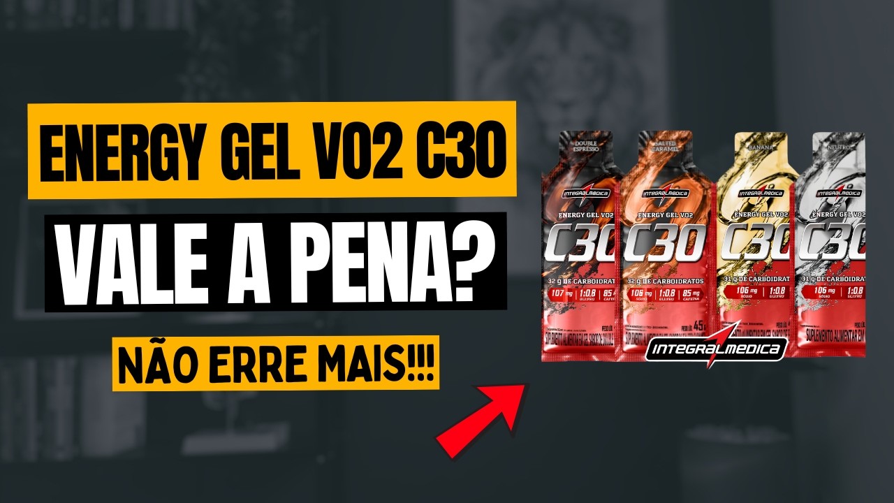 Miniatura da avaliação em vídeo de Pack 10 Unidades Suplemento Energy Gel VO2 C30 Energy Neutro Integralmédica