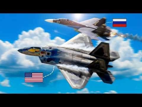 Russian Su 35 Flies TOO CLOSE to US F 22 Raptor - BIG MISTAKE