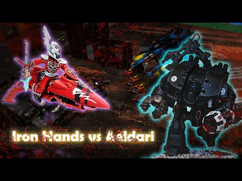 Iron Hands vs Aeldari - Warhammer 40k Crusade Тур 2 гра 1