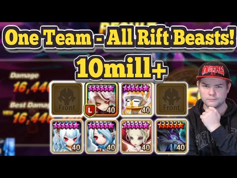Rift Beast One Team Guide! - All Rift Beasts 10mill+ Dmg- Summoners War