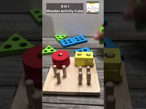 ⭕️🟪 Shape Sorter | 8-in-1 Wooden Montessori Toys | Wooden Sorting & Stacking Toys | Sensory Learning