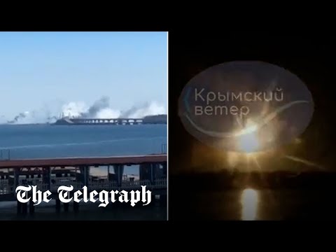 Ukraine launches missile attack on Kerch Bridge, Crimea - Russians claim they were shot down