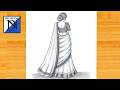 How To Draw A Girl Wearing Saree Drawing Easy Pencil Sketch For Beginner Girl Drawing Sketch