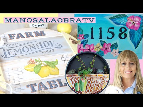 ManosalaObraTv 2021 Programa 8 Pintura Devorativa - Bandeja Farm - Macetero colgante - Azulejos