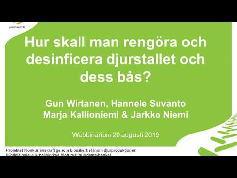 , title : 'Hur skall man rengöra och desinficera djurstallet och dess bås?'