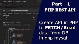 PHP REST API CRUD 1: Create API in PHP to fetch data from database in php mysql | Database & Read