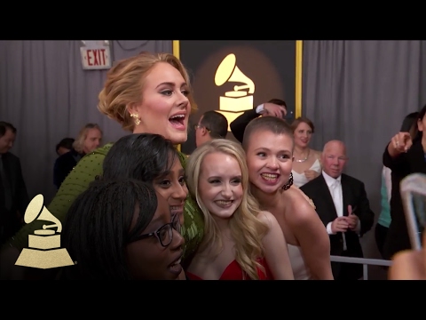 Adele signing autographs for Make-A-Wish Kids | 59th GRAMMYs