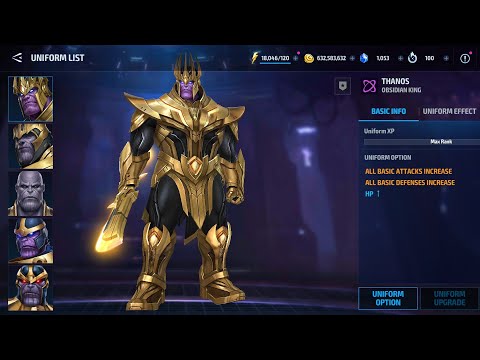 THANOS Obsidian King Uniform Options - Marvel Future Fight