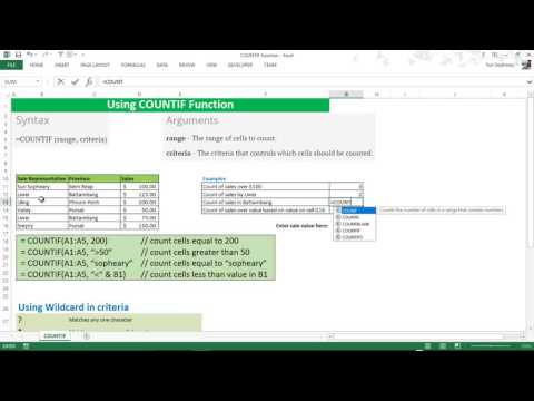 How to use COUNTIF function in Excel Khmer language