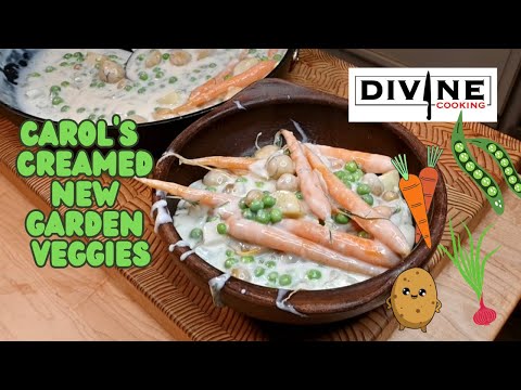 My moms creamed new garden vegetables