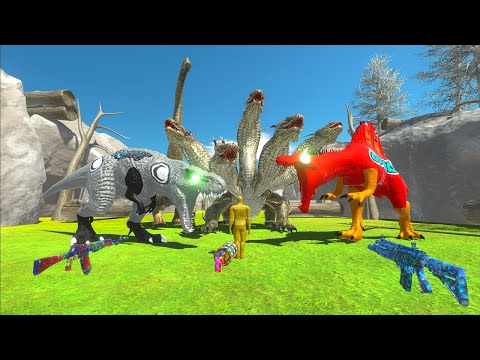 DEATH RUN vs MOON KNIGHT T-REX FPS PERSPECTIVE - Animal Revolt Battle Simulator
