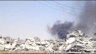 preview picture of video 'هنا حمص 17-7-2012 ج1 تسوية حي جورة الشياح بالأرض'