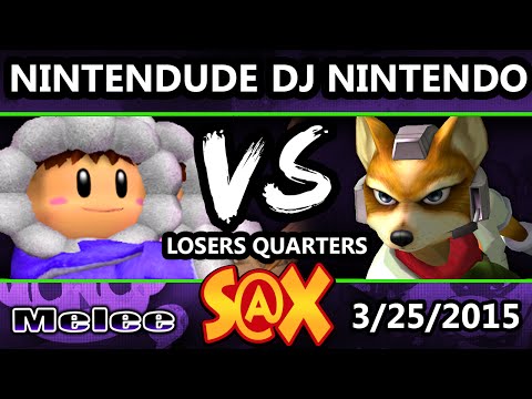 S@X - DJ Nintendo (Fox) Vs. Nintendude (Ice Climbers) SSBM Losers Quarters - Smash Melee