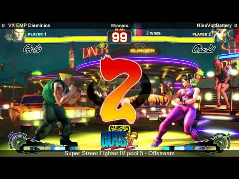 GUTS2 - SSF4AE - VXG EMP Dieminion (Guile) Vs.  NineVoltBattery (Chun-Li)