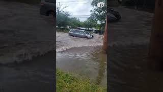 Cars stuck in high floodwaters in New Brunswick, NJ