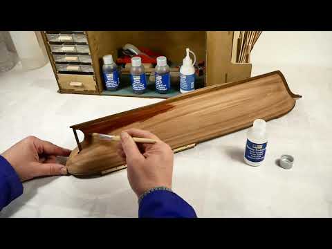 CASCO 023- Como colocar la roda quilla codaste y barnizar el casco. ENDURANCE - Modelismo Naval