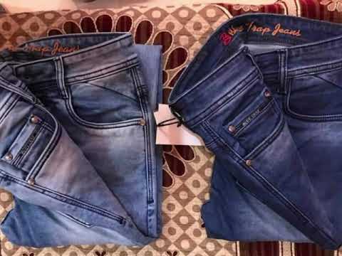 Regular fit plain dark blue denim jeans