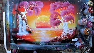 Sakura on Sunrise - By Skech - 3D Spray Paint ART