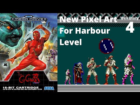 New Pixel Art for Harbour Level - GG Shinobi Remake for Sega Mega Drive & Genesis - Dev Diary 4