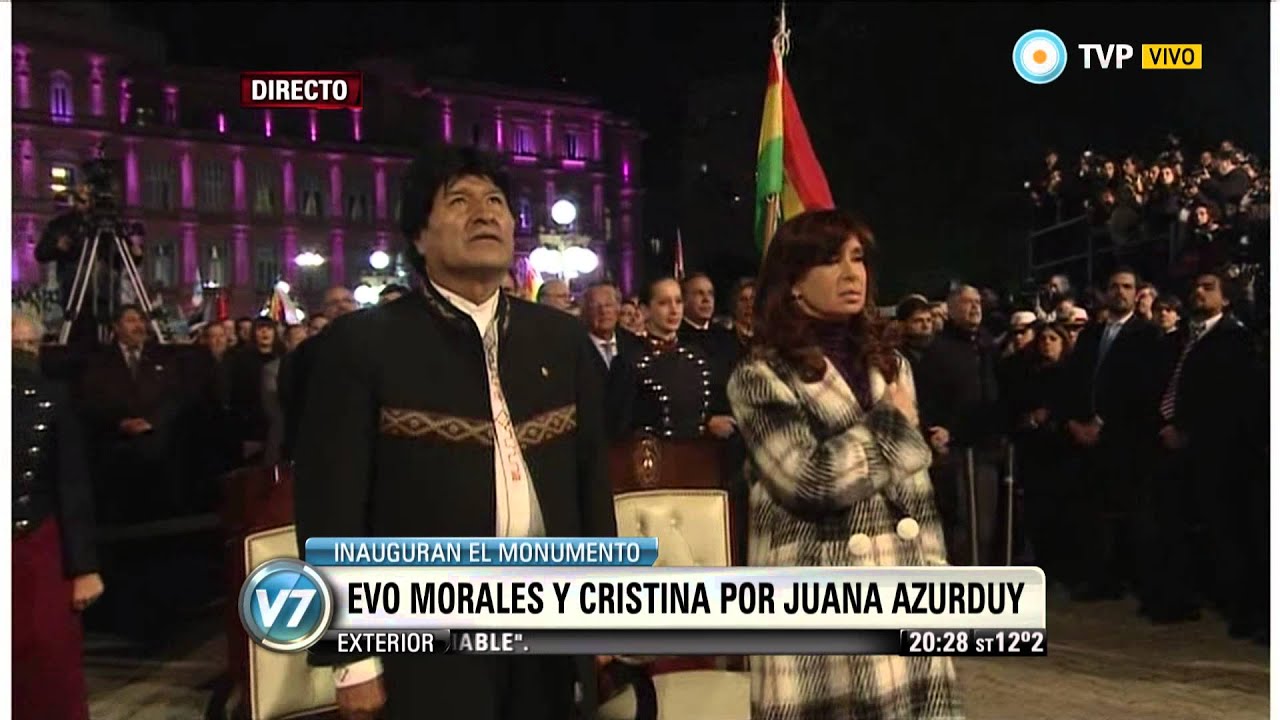 Visión 7 - Cristina Fernández y Evo Morales inauguraron el monumento a Juana Azurduy