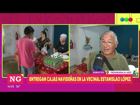 Entregan cajas navideñas en la vecinal Estanislao López