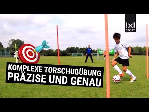 Passen, Dribbeln und Torabschluß mit dieser Fußballübung trainieren!