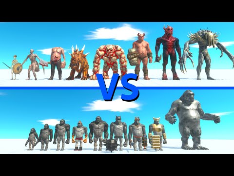 INFERNALS Team vs MUTANT PRIMATES Team - Animal Revolt Battle Simulator