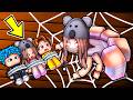 Surviving an EVIL SPIDER with our BABY PLUSHIES in Roblox!