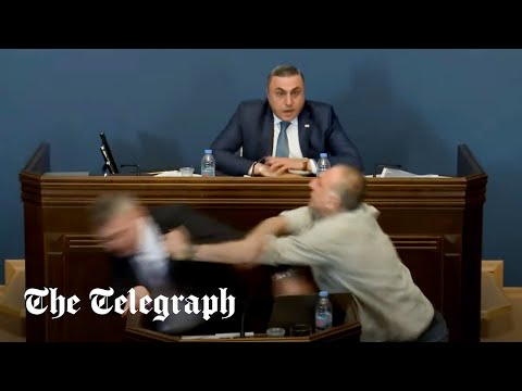 Georgian MP punched in the face as parliament descends into mass brawl