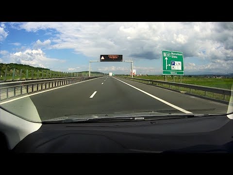 Romania motorway A1 time lapse drive from Cunta to Sibiu airport