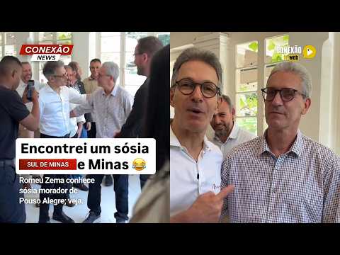 Vídeo: Romeu Zema conhece sósia morador de Pouso Alegre; veja.