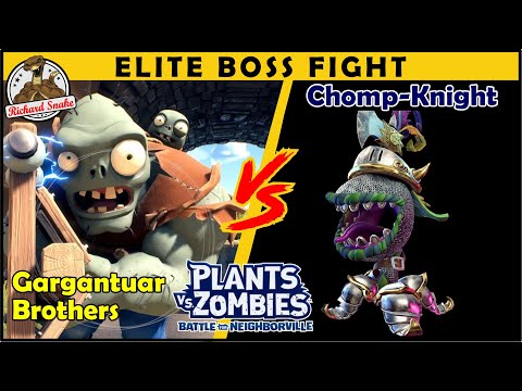 PvZ 3: Battle for Neighborville Chomp-Knight vs Gargantuar Brothers Elite Boss Fight Garden Ops