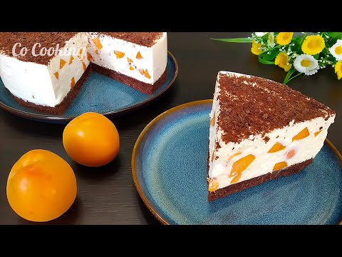 The easiest and most delicious apricot cheesecake without baking