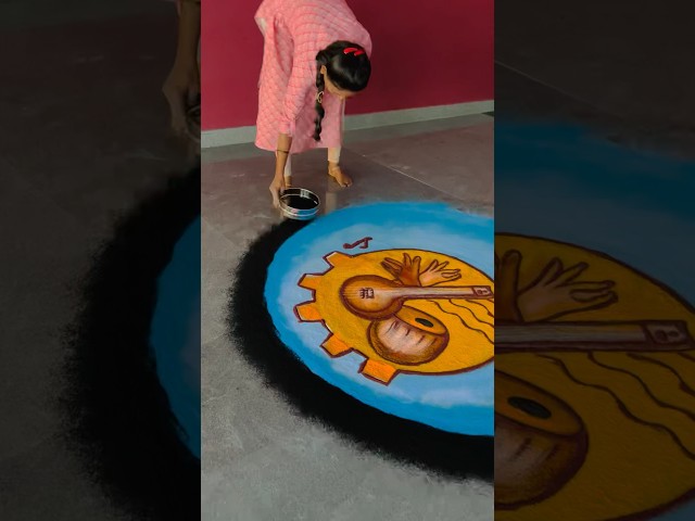 Radha krishna portrait rangoli design by rajashri junnarkar - video 2