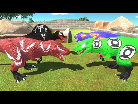 CARNAGE T-REX & VENOM SPINO DEATH RUN - Animal Revolt Battle Simulator