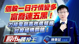 個股一日行情變多富喬連五黑 ! 力積電創高收低短線台股結構關鍵 !   #景碩 #國巨 #富喬 #力積電 #普安 (圖)