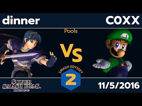 SO2 - dinner (Marth) vs. C0XX (Luigi) - SSBM Pools Winners Semis - Smash Melee